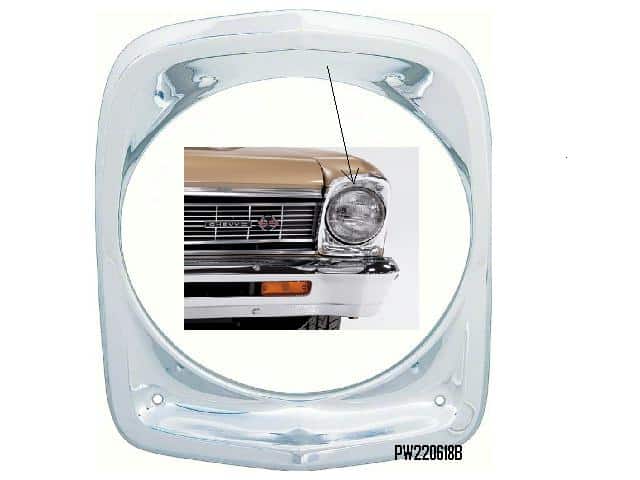 66 Nova Headlamp Bezel (each)