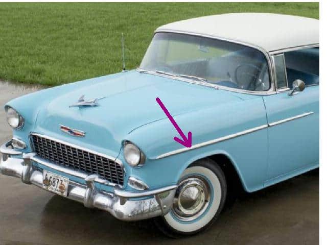 55 Chev Fender Molding (ea)