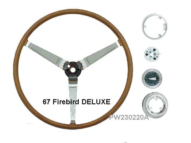 Steering wheel: 67 Pontiac Wood Deluxe Full Kit (re)