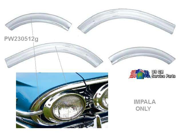 60 Chev Impala Fender eyebrow Molds (Impala) pr