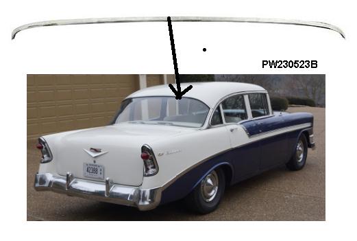 Mold REAR Window: 55-57 Chev 4 & 2 dr Sedan UPPER