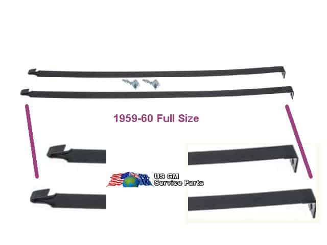 Fuel Tank Strap set: 59-60 Chev & Pontiac Laurentian