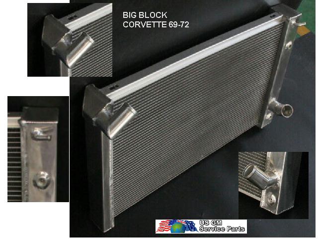 Radiator: Corvette 69-72 3 core BB V8 (Alloy)