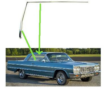 Window Frame: 62-64 Full Size 2 door "DOOR" channel(ea)