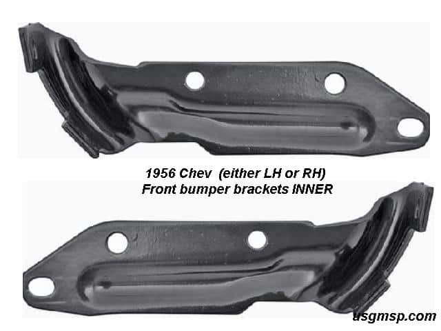 56 Chev Bumper Bracket: Front INNER (Choose)
