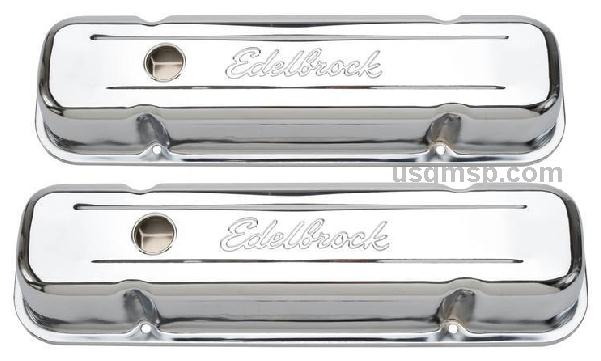 Rocker Cover set: Pontiac V8  Chrome Edelbrock - TALL