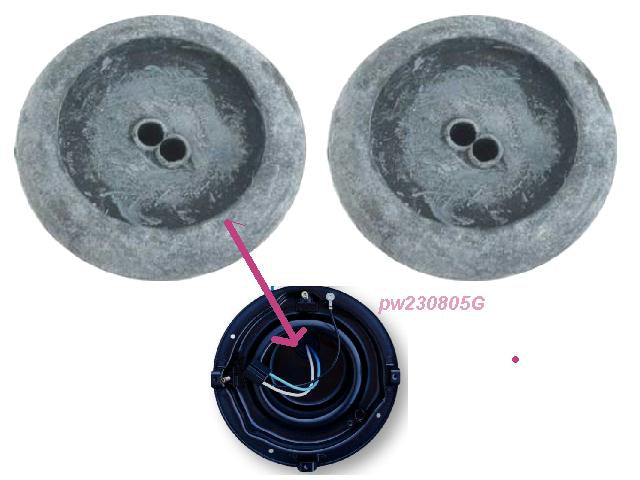 57 Chev Headlamp bucket WIRING GROMMETS (pr)