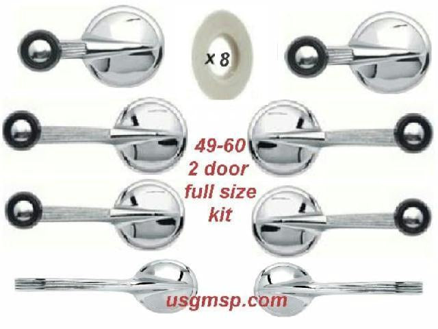 55-60 Door Handle Kit Interior BLACK KNOBBED - 2 door