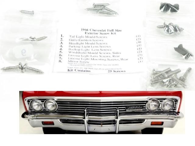 Screw Kit: 66 Chev Impala Bel Air - Exterior