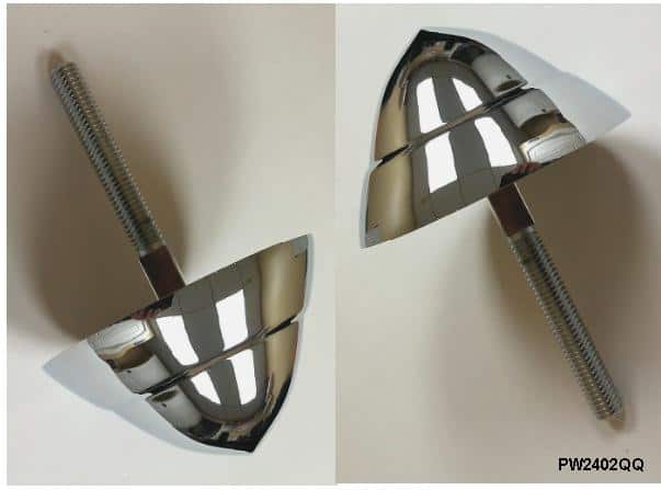 Bumper Bullets: 57 Chevrolet Front Pair - Chrome Rubber