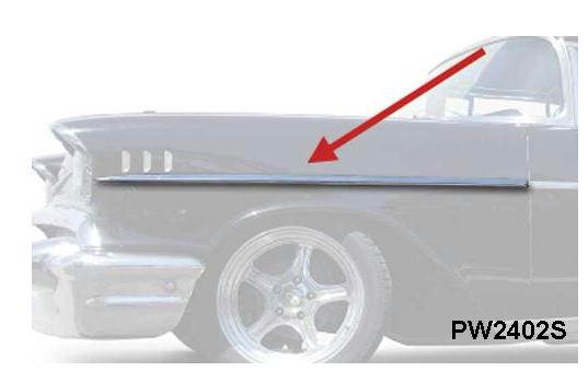 57 Chev Fender Molding - 2 or 4 door - each