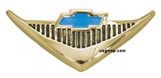Horn Cap Emblem: 1955-56 Chevrolet V8