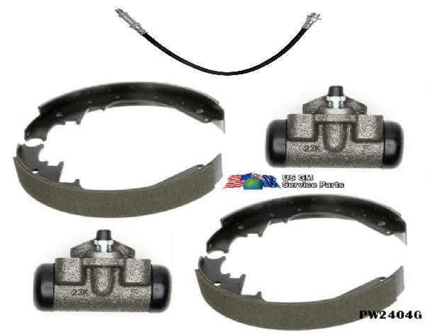 Brake Shoes. rear hose & wheel cylinder KIT: 1955-57 Chev all passenger car - Rear