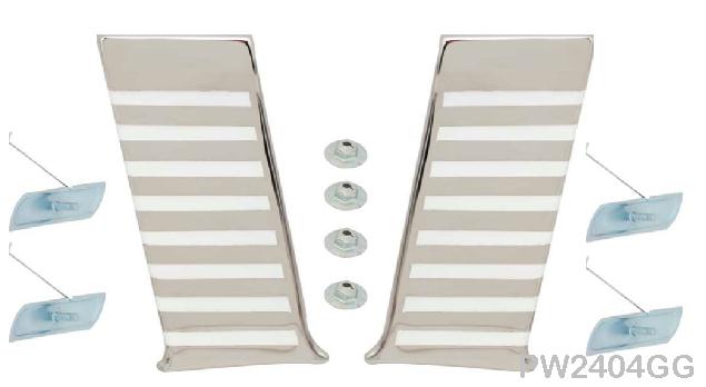 55 Chev Bel Air Rear LOWER Paint Divider molding set w/ Hardware