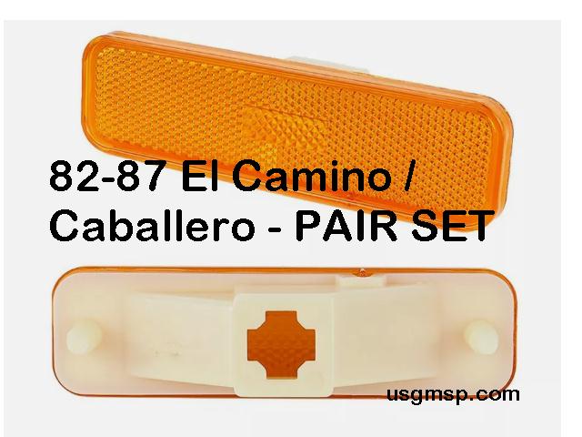 El Camino Caballero 82-87: Side Marker Lamps Front AMBER - PAIR