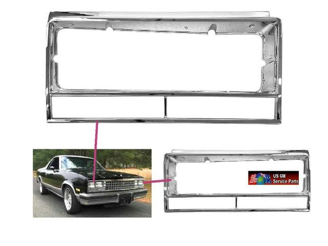 El Camino 82-87 Headlamp Chrome Surrounds (choose)