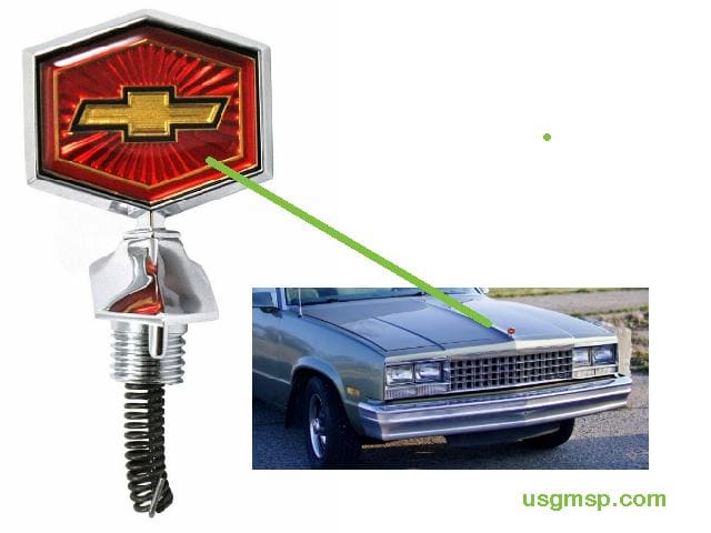 Emblem HOOD: El Camino 1980-87 full ornament