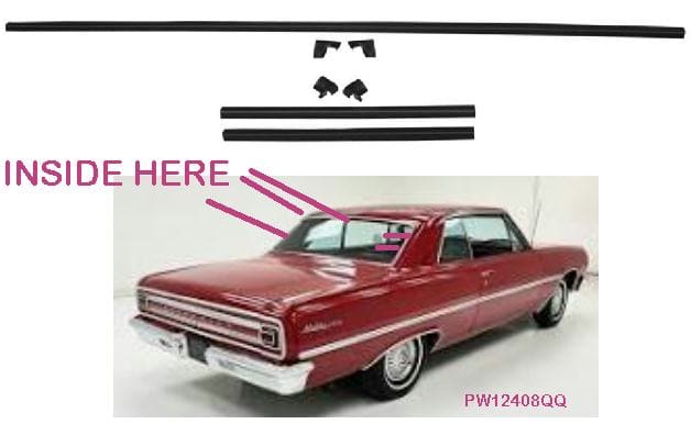 Headliner Windlace: 64-65 Chevelle 2dr Hardtop - 5 pce kit - REAR