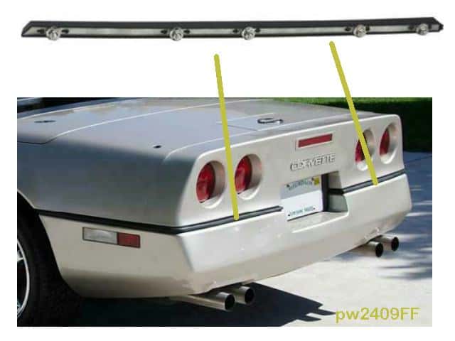 Corvette Rear bumper molding: 85-90 C4 - Each