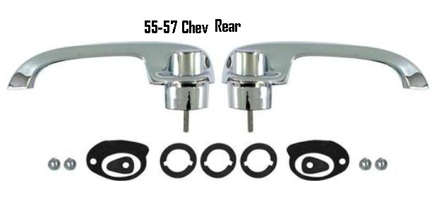 Door Handle Kit: 55-57 Chev REAR DOOR SET
