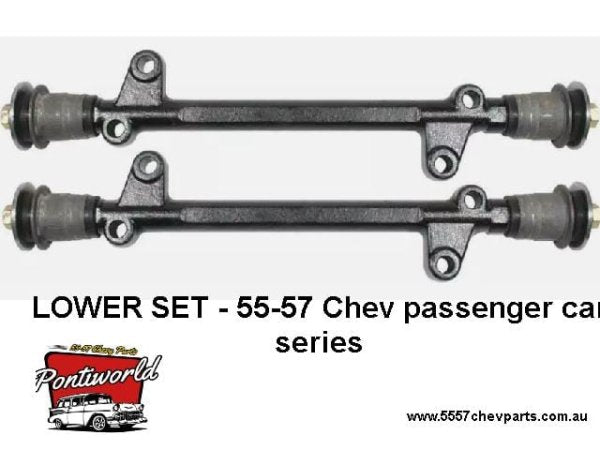 Control Arm Shaft SET : 55-57 Chev Bel Air w/ RUBBER bushings - LOWER
