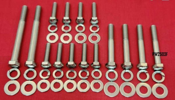 Pontiac Water Pump & Timing Cover Bolt kit Stainless 69-81 V8 8 & 11 bolt