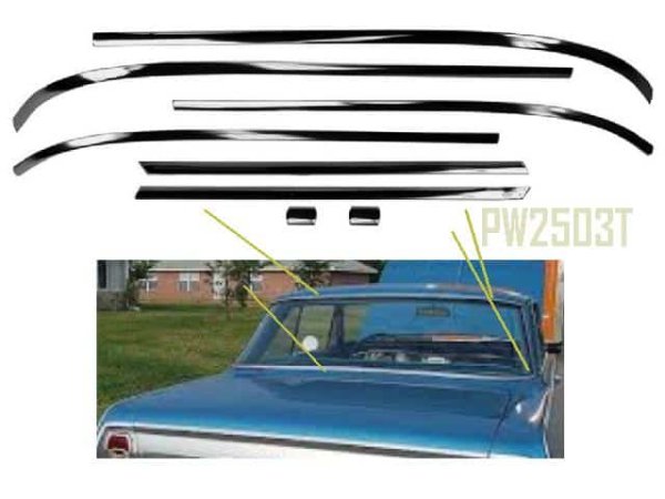 Window Mold Kit: 62-65 Nova Chevy II COUPE - REAR