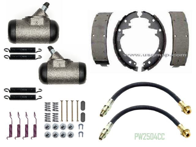 Brake Shoes & Cyl, Hoses, Springs REBUILD KIT - 55-57 Chev FRONT