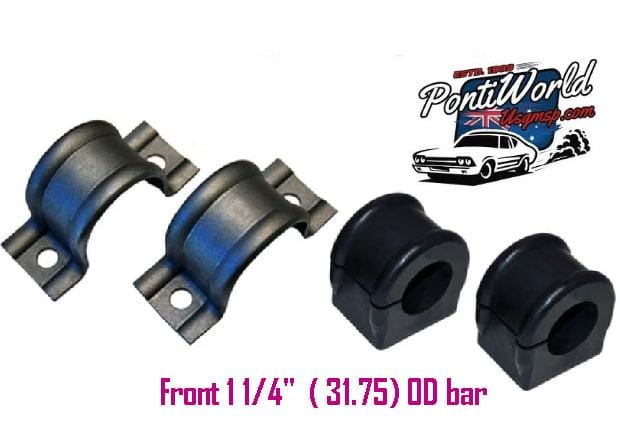 Sway Bar Mount Kit: Front 1964-81 - 1 1/4" KIT Rubber