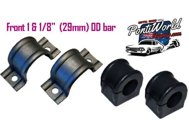 Sway Bar Mount Kit: Front 1964-81 - 1 1/8" KIT Rubber