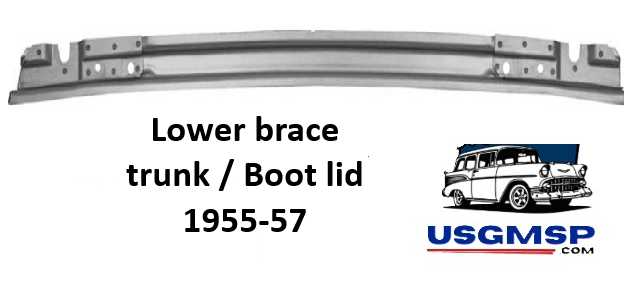 55-57 Chevrolet Trunk Tail Panel BRACE - Repair part - LOWER BRACE