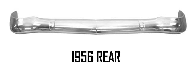 56 Chev Bumper: REAR -  1 Piece