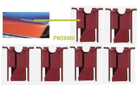 Mold Clip Kit: 57 Chev  Rear 1/4 Top FIN (short style 150/210 series) - one car Kit