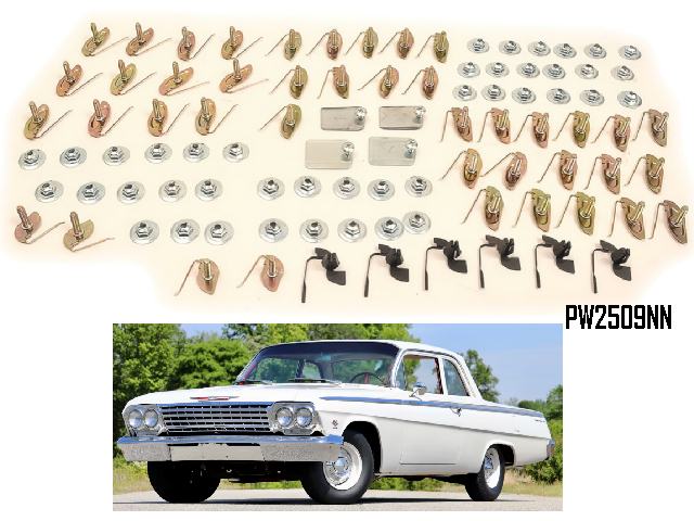 62 Chevy Bel Air Sedan SIDE MOLDING CLIP KIT - 2 door car kit