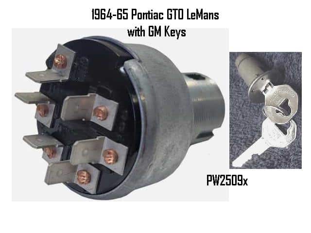 Ignition Lock & GM keys: 1964-65 Pontiac GTO Le Mans + (6 pin)