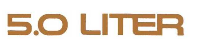 Decal: Firebird TA "5.0 LITER H.0." Hood side  choose colour Each - 1987 - 92