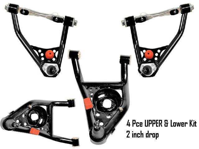 Control Arm SET (4): 1967-69 Camaro Firebird TUBULAR w/ 2inch drop lowers