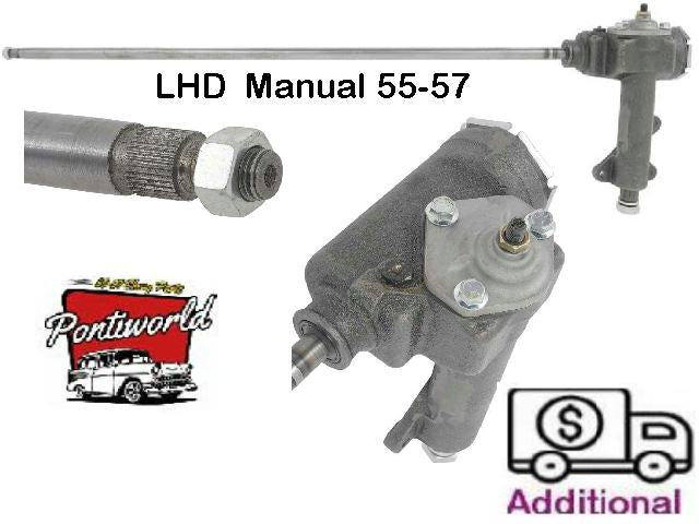 Steering box manual Chev w Shaft: 1955-57 Chev passenger car series. - LHD