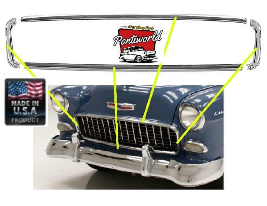 55 Chev Grill molding Set (4) - USA Made