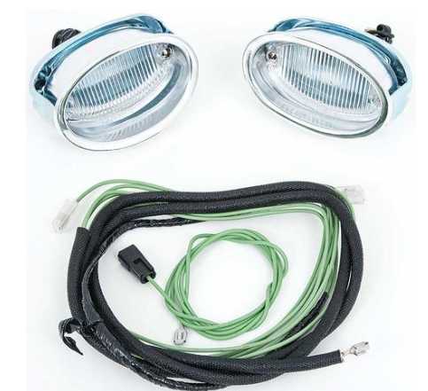 57 Chev Reverse lamp assemblies - factory correct kit with wiring.
