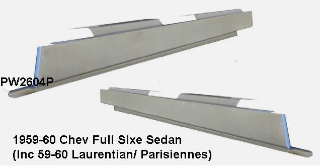 Rocker panel: 1959-60 Chev Bel air 4 door (inc Pontiac Larentian) SEDAN - choose side