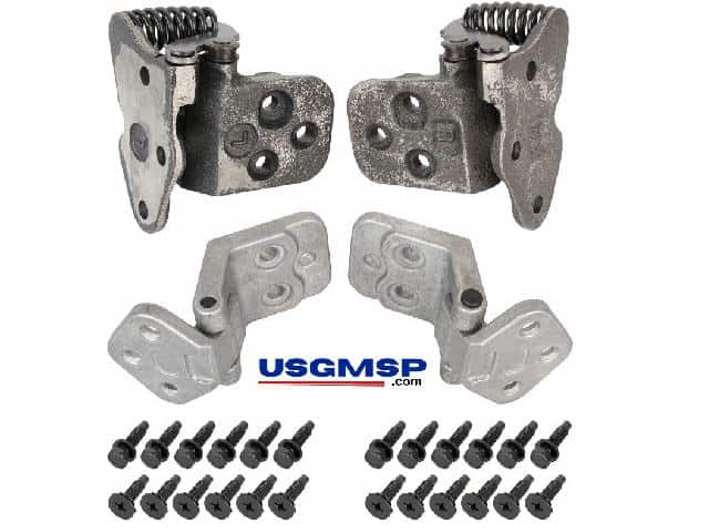 Hinge Door 64-65 A Upper LH or RH - SET 4  - GTO, Skylark, Chevelle, Cutlass - KIT 4 w/bolts