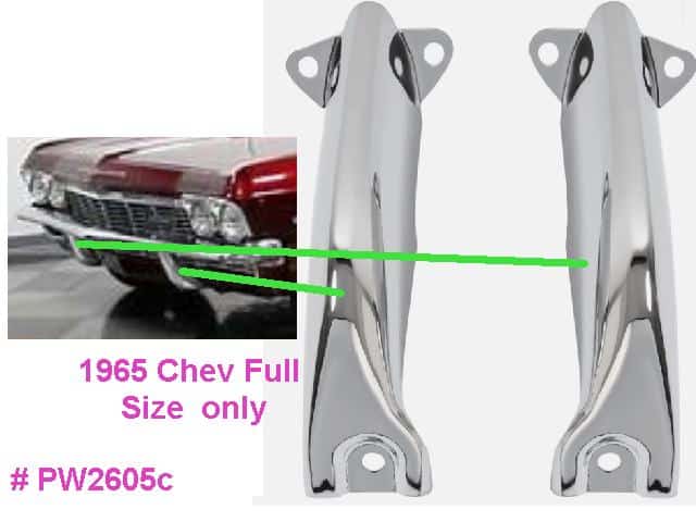 1965 Chev Impala / Bel Air Bumper Lower Guard Set - Front