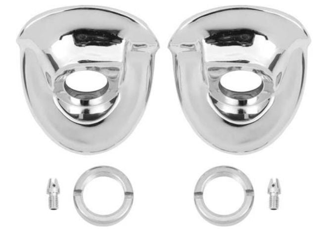 WIper Bezels 1957 Chev pr w/ nuts kit & squirters (both sides)