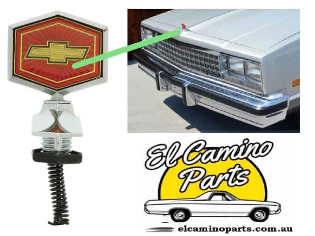 Emblem HOOD: El Camino 1980-87 full ornament - Swivel header panel assembly