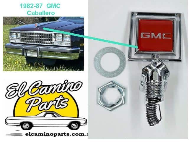 Emblem: GMC Caballero 1982-87 full ornament - Swivel header panel assembly