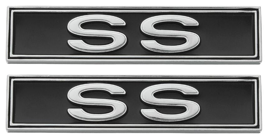 Emblem Door trim "SS" per Chevelle / El Camino 1970-73 - Pair Set