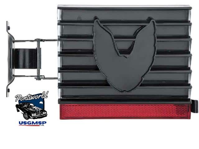Tail lamp Fuel Door: 1979-81 Trans Am With Hinge -  & Emblem insert area.