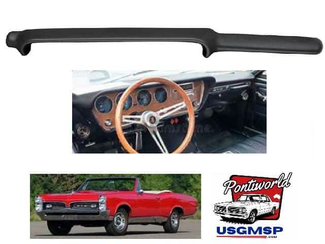 Dash Pad: 1967 Pontiac LeMans Tempest GTO (Black) (LHD)