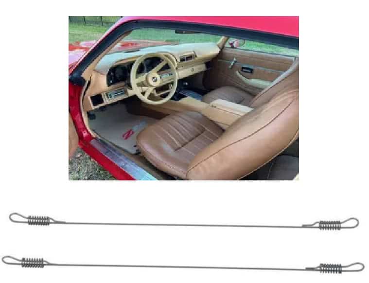 Seat Track Cables" 70-81 Camaro Firebird TA - connects seat tracks / mounts (pr)